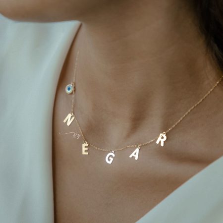 گردنبد طلا تک حروف چشم نظر