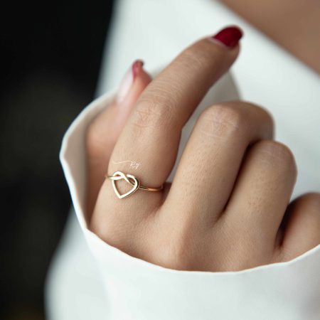 انگشتر طلا قلب گره ای