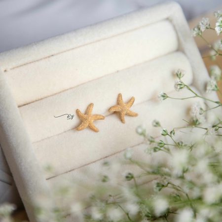 گوشواره طلا میخی ستاره دریایی شنی